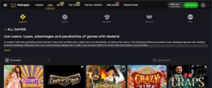 Fairspin Casino Willkommensbonus 450% plus 140 Freispiele